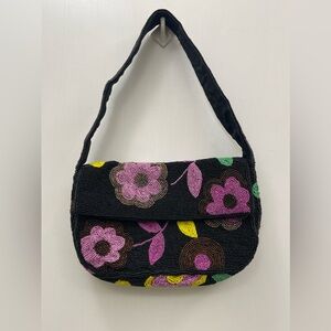Staud Style Beaded Floral Shoulder Bag